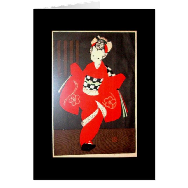 Japansk dam hälsningskort (Framsidan)