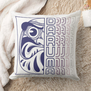 Japansk Daruma-docka Illustration Kudde