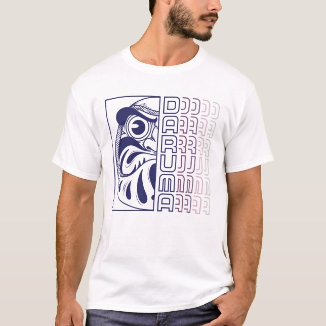 Japansk Daruma-dockillustration T Shirt (Framsida)