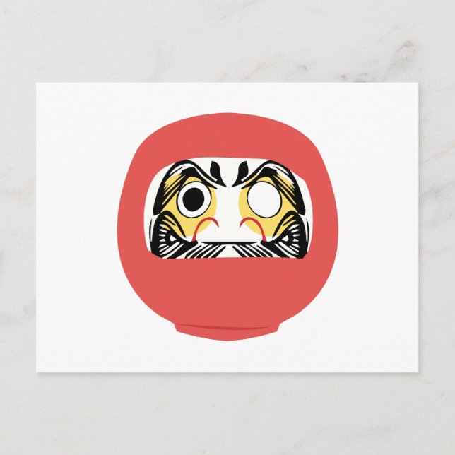 Japansk Daruma Doll Vykort (Framsida)