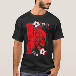 Japansk demon Ansikte Skull Djävulen Oni Harajuku T Shirt