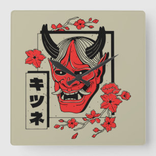 Japansk demon fyrkantig klocka