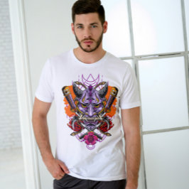 Japansk Demon Hannya Oni Mask T Shirt