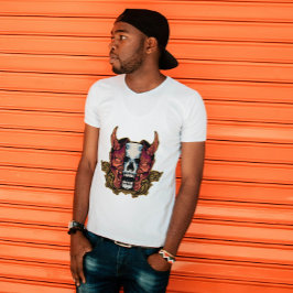 Japansk Demon Hannya Skull Fusion T Shirt