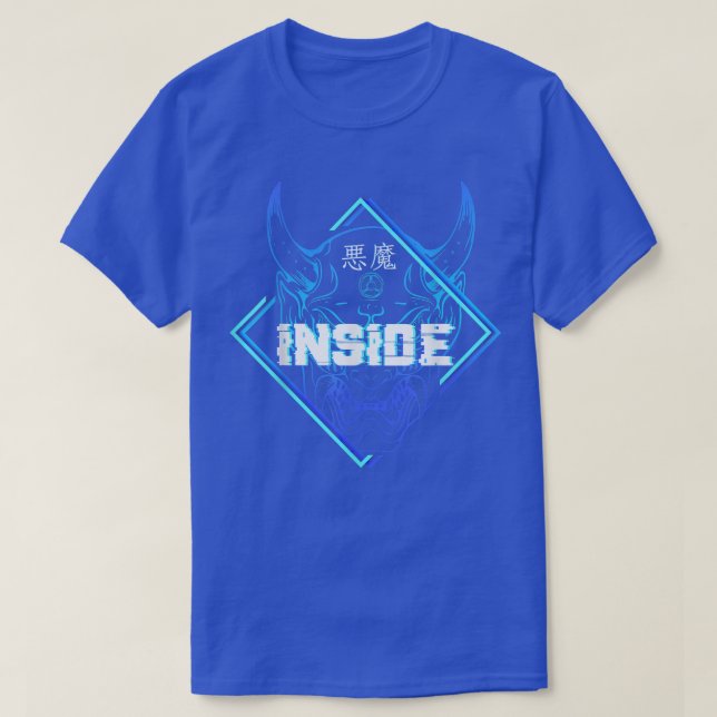 Japansk demon Inside Aesthetic Samurai Oni Warrio T Shirt (Design framsida)