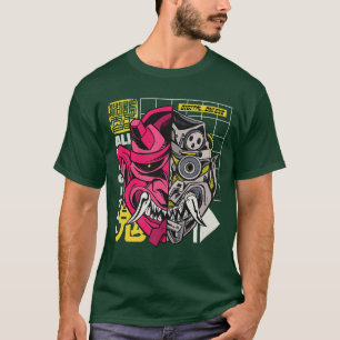 Japansk demon Oni Mask japansk kläddaforvåg T Shirt