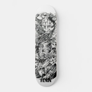 Japansk demonmask Samurai Sword Wave Skateboard