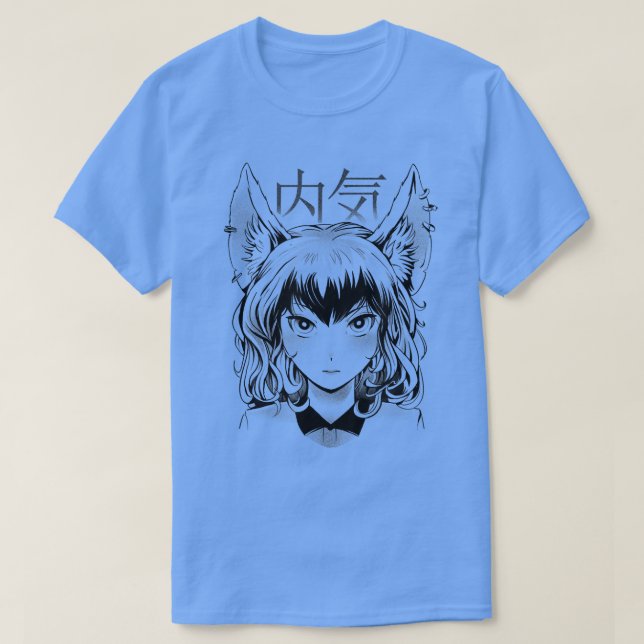Japansk design av Cute Anime-rävflicka T Shirt (Design framsida)