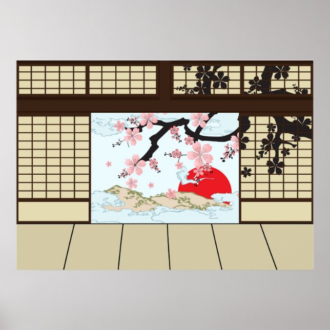 Japansk design - Shoji-vy Poster (Framsidan)