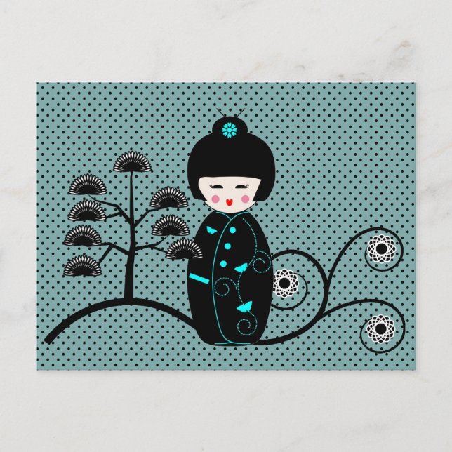Japansk docka vykort (Framsida)