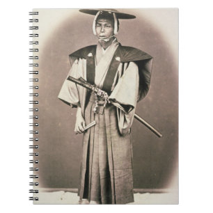 Japansk domstolofficiell eller Samurai, c.1870s Anteckningsbok Med Spiral
