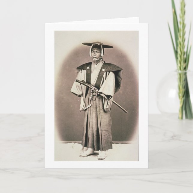 Japansk domstolofficiell eller Samurai, c.1870s Kort (Framsida)