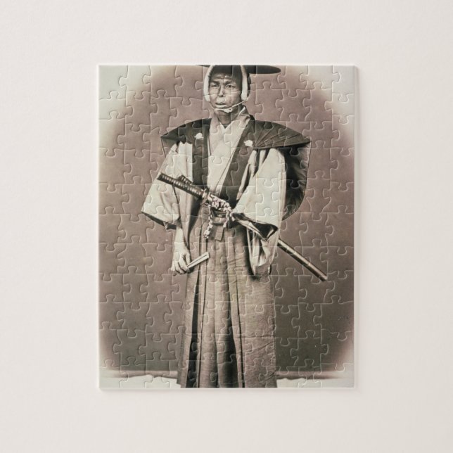 Japansk domstolofficiell eller Samurai, c.1870s Pussel (Vertikal)