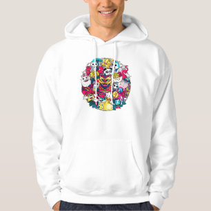 Japansk Doodle-konst Hoodie