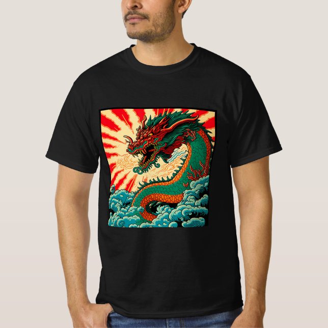 Japansk dragon Anime Japan kinesiska dragons Tatto T Shirt (Framsida)