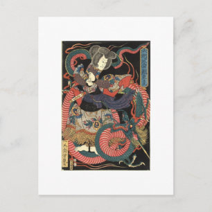 Japansk Dragon Painting Circa 1860 Vykort
