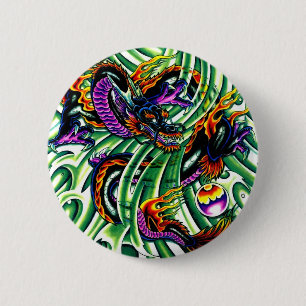 Japansk Dragon Tattoo Knapp