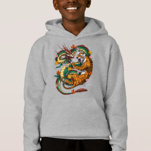 Japansk Dragon Tiger Battle T Shirt