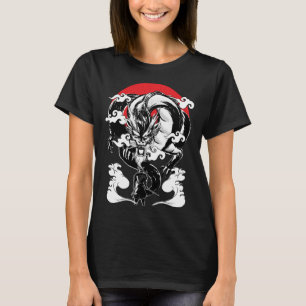 Japansk Dragon Tradition Asian Tokyo Dragon Kanji T Shirt