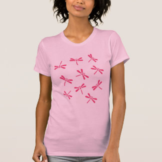 Japansk Dragonfly Mönster i Fuchsia Rosa T-Shirt
