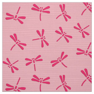 Japansk Dragonfly Mönster, Light Coral Rosa Tyg
