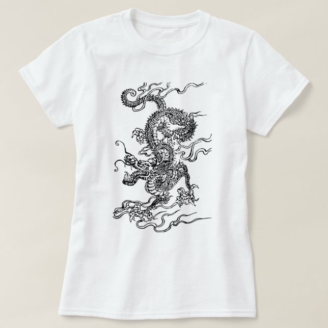 Japansk drake - i den kinesiska stilen t shirt (Design framsida)