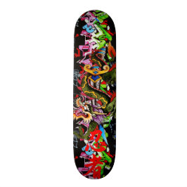 Japansk drake med Kanjigrafittiskateboarden Mini Skateboard Bräda 18,5 Cm