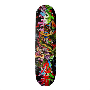 Japansk drake med Kanjigrafittiskateboarden Mini Skateboard Bräda 18,5 Cm