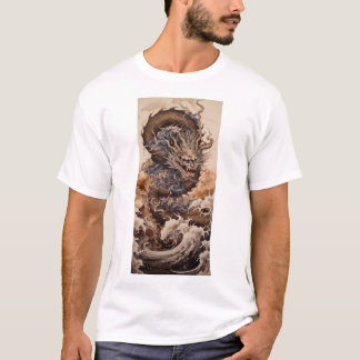 Japansk drake med ormform med kanagaw t shirt