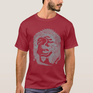 Japansk drake - silvertryck t-shirt