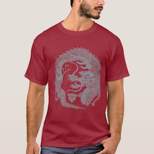 Japansk drake - silvertryck t-shirt (Framsida)