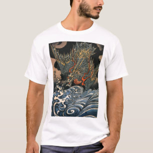 Japansk drake som målar skjortan för C. 1800's Tee