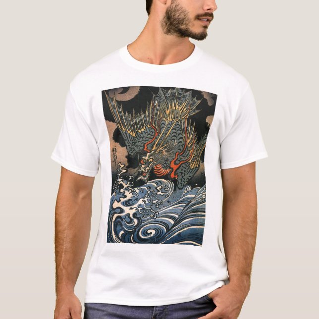 Japansk drake som målar skjortan för C. 1800's Tee (Framsida)