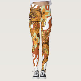 Japansk draketatueringdamasker leggings