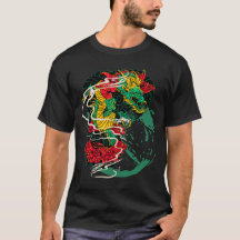 Japansk Drakon Pion Traditions Tatuering Konst