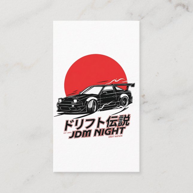 Japansk Driftkultur Gatuhastighetsestetik Visitkort (Framsida)