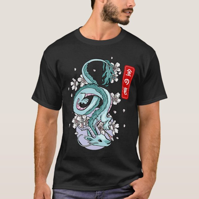 Japansk Earth Dragon Elemental Mythical Winged Re T Shirt (Framsida)
