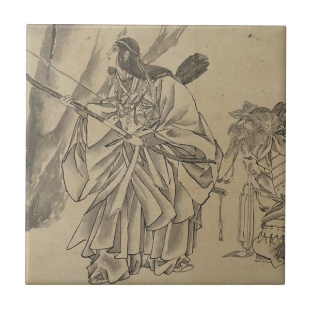 Japansk Empress circa 1800s Kakelplatta (Framsidan)