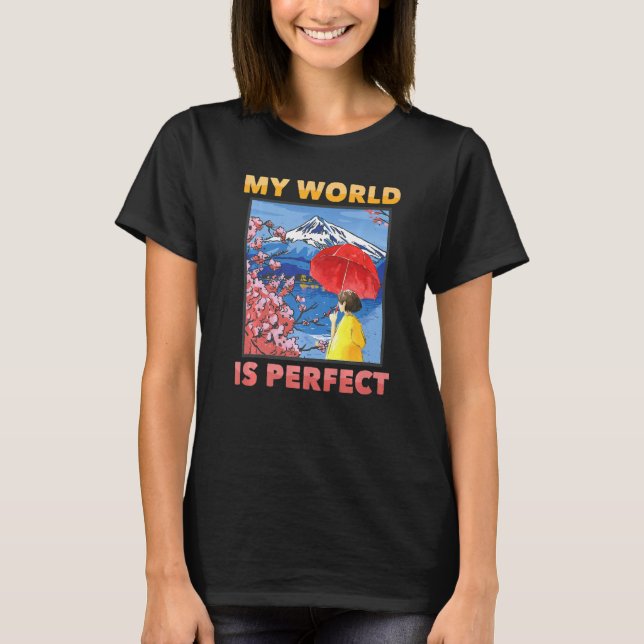 Japansk estetik Min värld är Perfekt Cherry Bl T Shirt (Framsida)