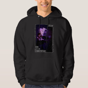 Japansk estetisk cyberpunk Cyborg - 80-talets futu Hoodie