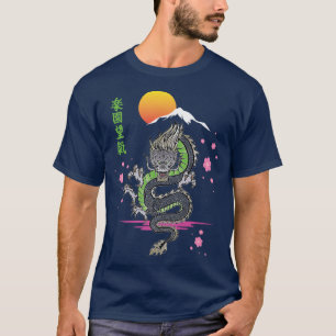 Japansk estetisk dragon Asian Demon Otaku Sakura T Shirt