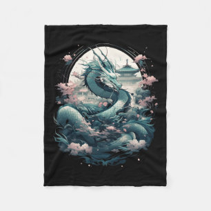 Japansk estetisk dragon Japansk Art Japan Tatto Fleecefilt