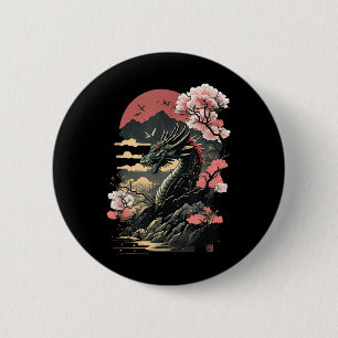 Japansk estetisk dragon Japansk Art Japan Tatto Knapp