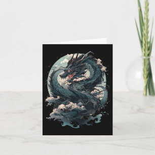 Japansk estetisk dragon Japansk Art Japan Tatto Kort