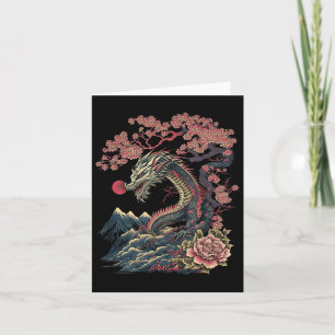 Japansk estetisk dragon Japansk Art Japan Tatto Kort