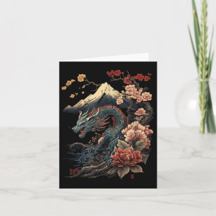 Japansk estetisk dragon Japansk Art Japan Tatto Kort