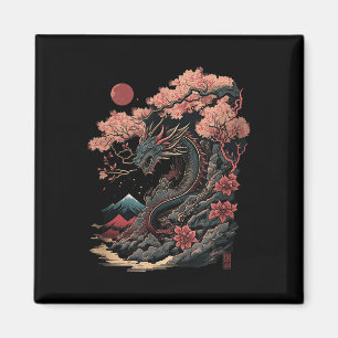 Japansk estetisk dragon Japansk Art Japan Tatto Magnet
