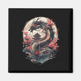 Japansk estetisk dragon Japansk Art Japan Tatto Magnet
