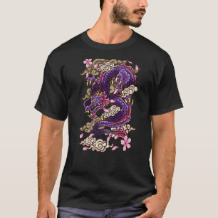 Japansk estetisk dragon Tattoo stil Sakura Cher T Shirt