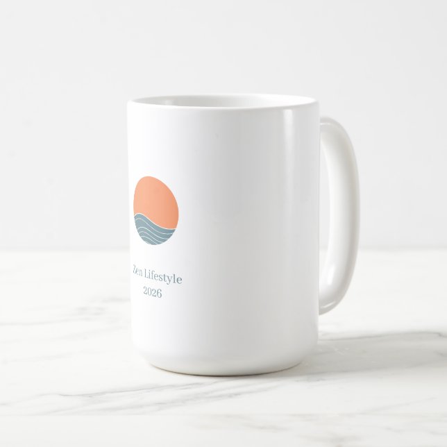 Japansk estetisk sol och hav kaffemugg (Framsida höger)